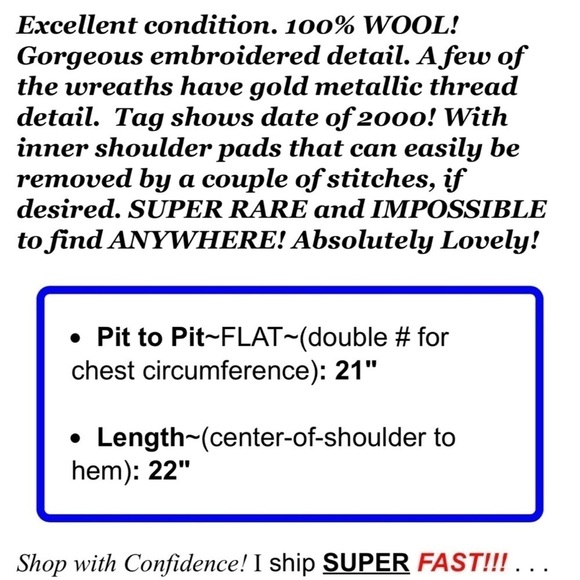 Appleseed's Women Sz M ~ WOOL Embroidered Wreath Christmas Cardigan Sweater Y2K - Picture 2 of 7